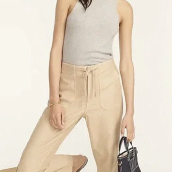 J. Crew Pants - J. Crew Camp Pant Tie Waist Cotton Khaki Knit Pants